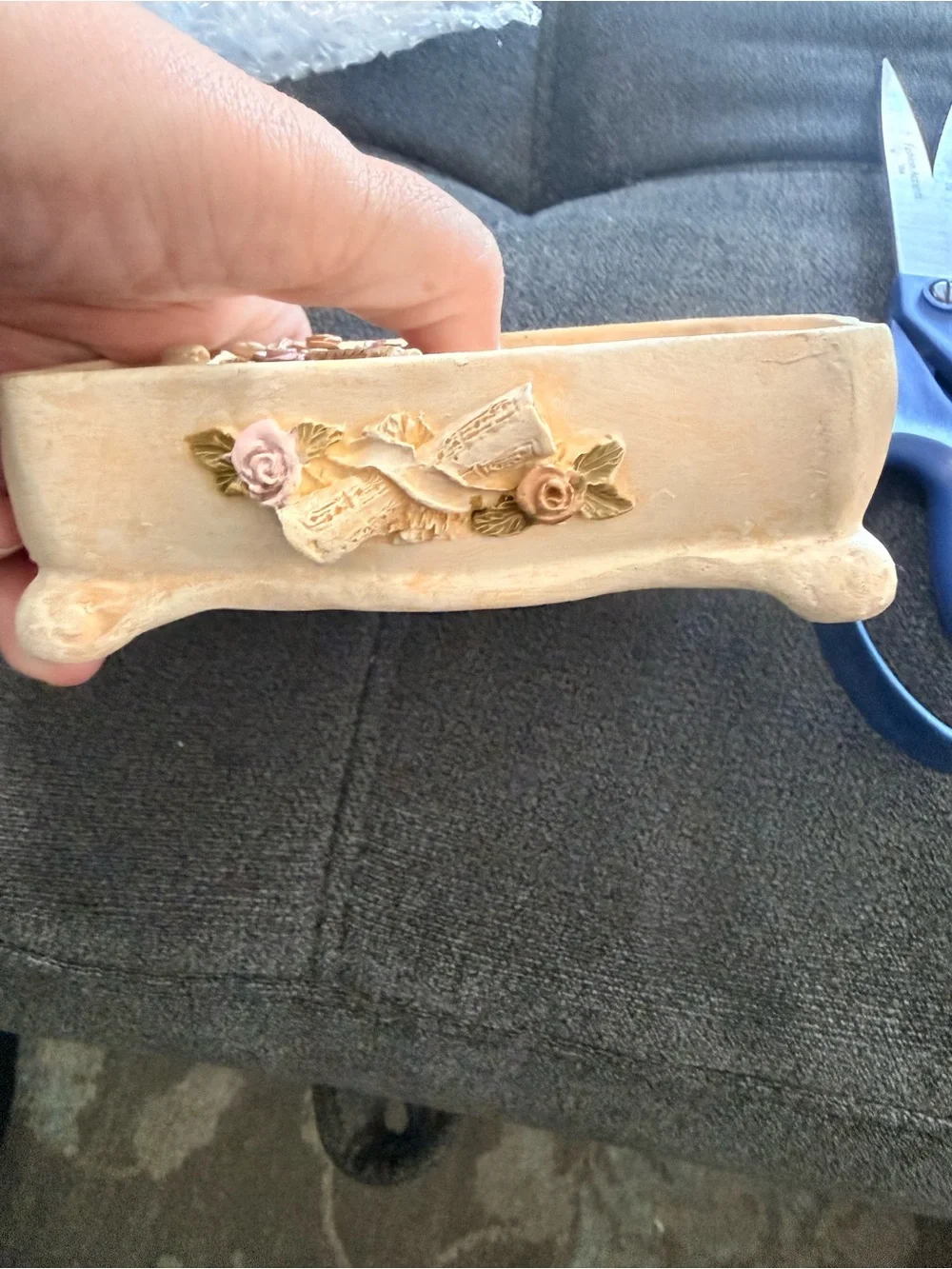VTG Violin trinket music with Rose Accents
